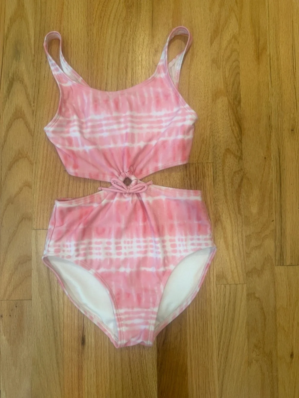 Art Class Girls Bathing Suit Pink & White Tie Dye One piece 90’s Retro L (10/12)